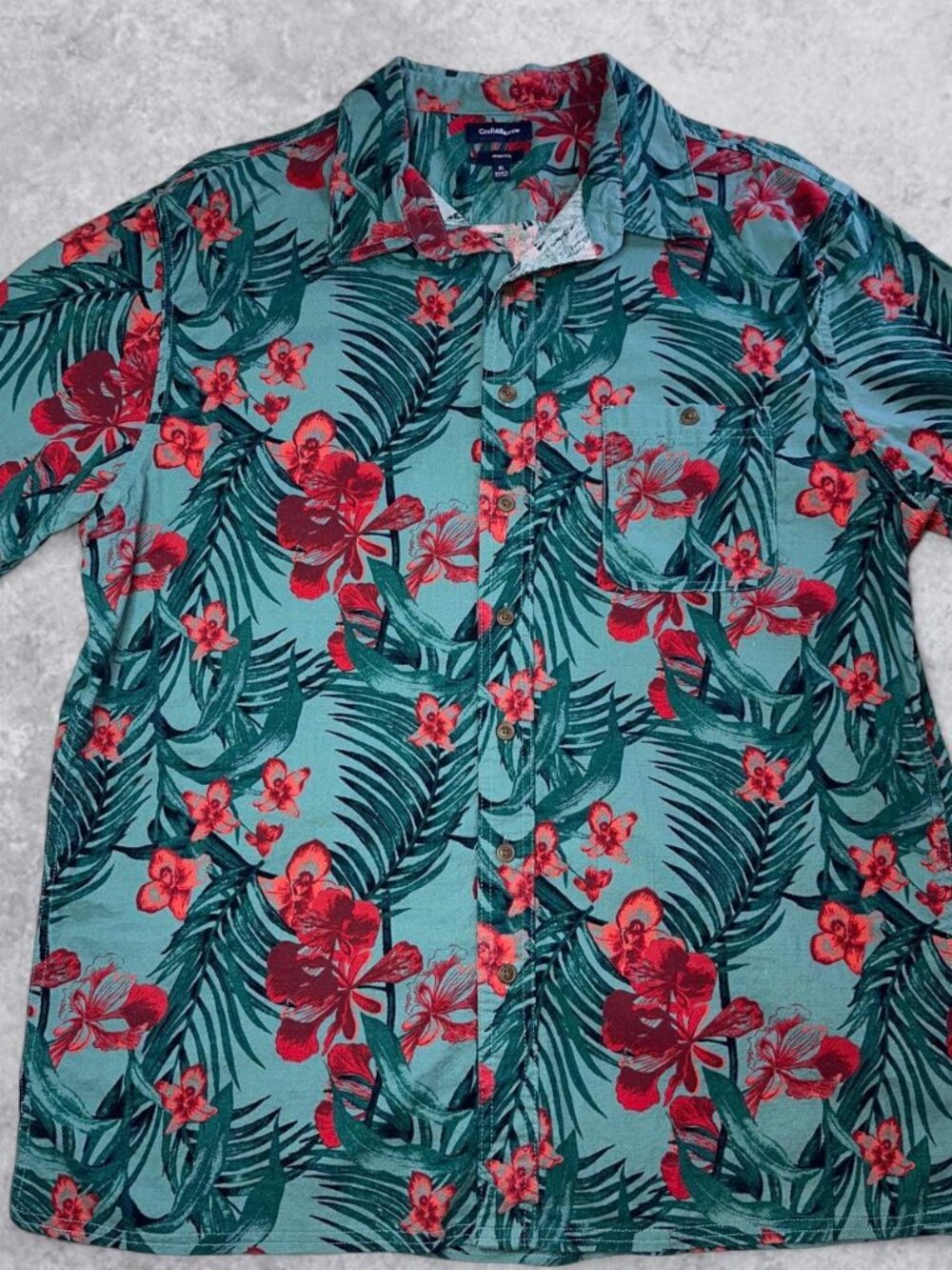 Croft & Barrow Men's short sleeve Button Up shirt size XL